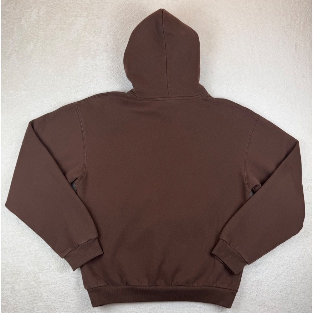 Comfrt Hoodie Chocolate Brown Heavyweight Fleece Pullover Mens L Puff Logo - Picture 2 of 15